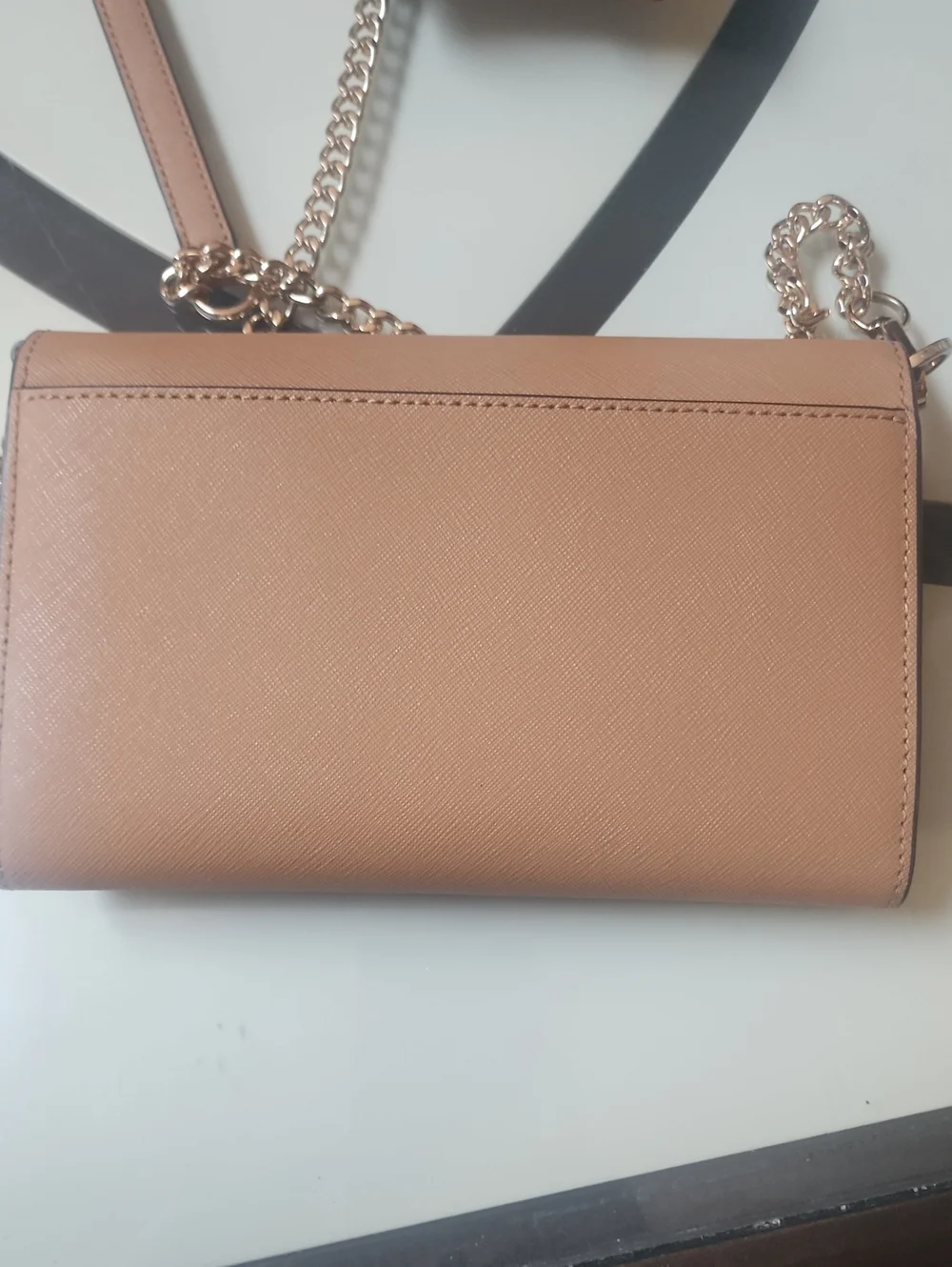 Tory Burch Light Brown (Tan) Crossbody Wallet with Gold Logon EUC